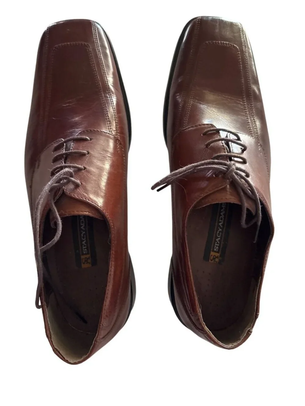 Stacy Adams Mens Brown Leather Oxford Dress Shoes Size 10M